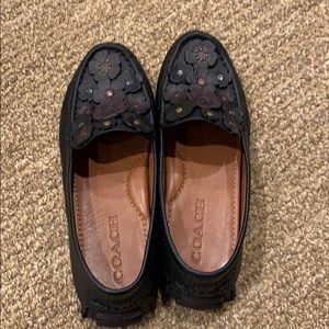 Coach Black leather loafers